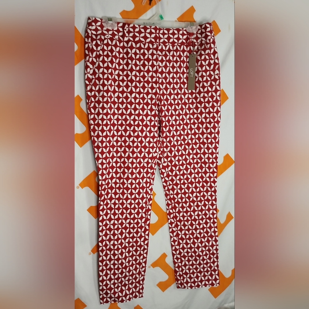 NWT Loft red and white pants size 8.